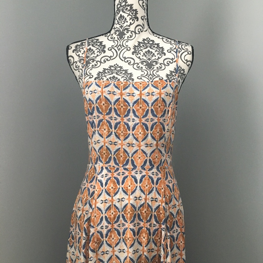 Free People Printed Maxi Dress w/ Back Cuttout